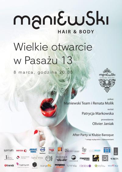 Wielkie Otwarcie Maniewski Hair & Body w krakowskim Pasażu 13
